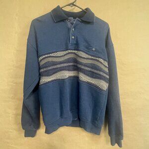 Puritan Blue Polo Sweater, Men's Size Medium